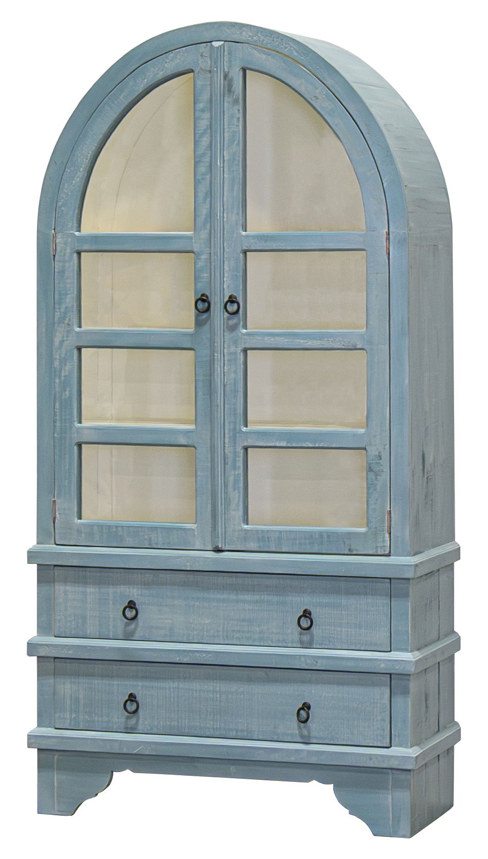Fremont - Rounded Display Cabinet - Ocean Breeze / White