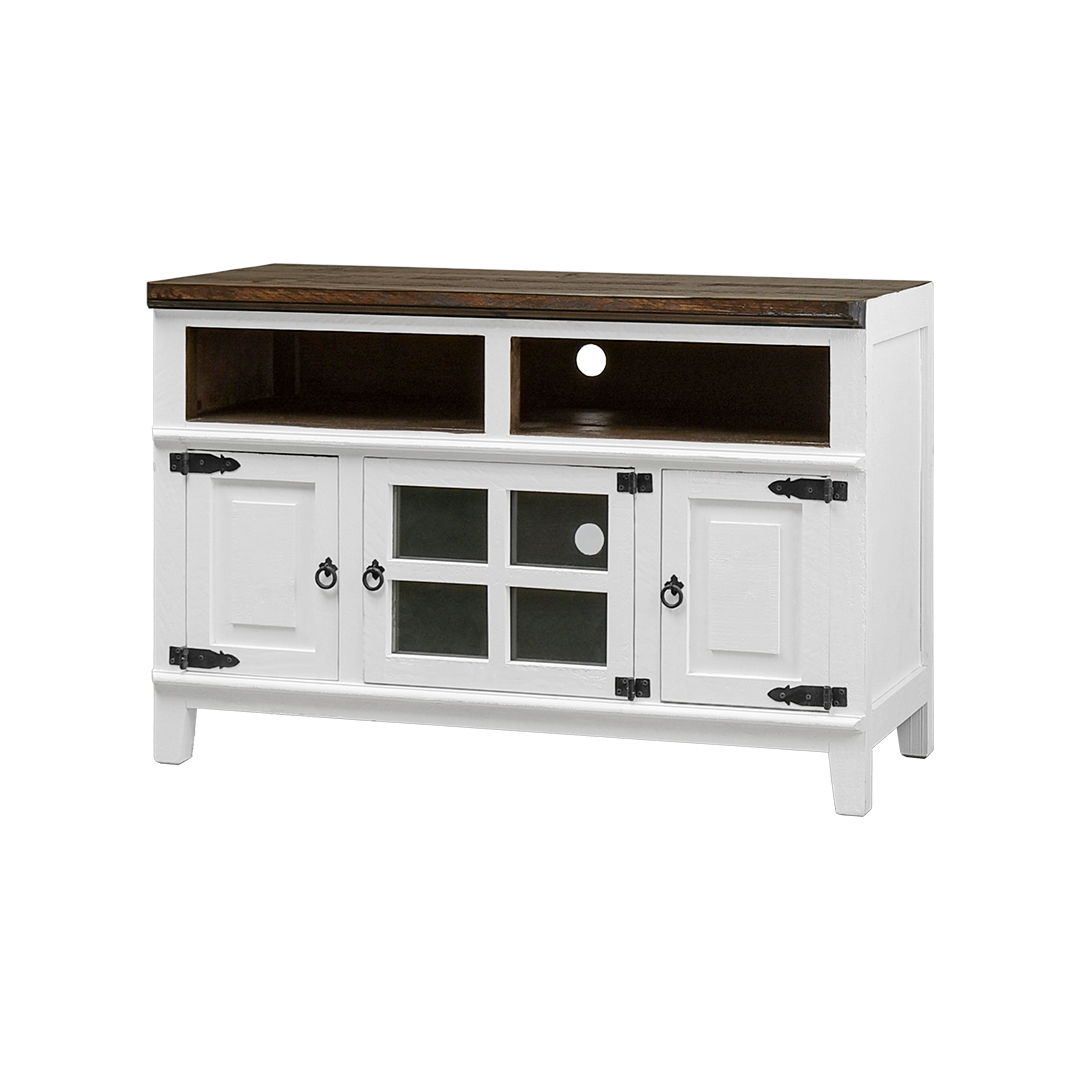 Hacienda - TV Stand - Aged White / Tobacco