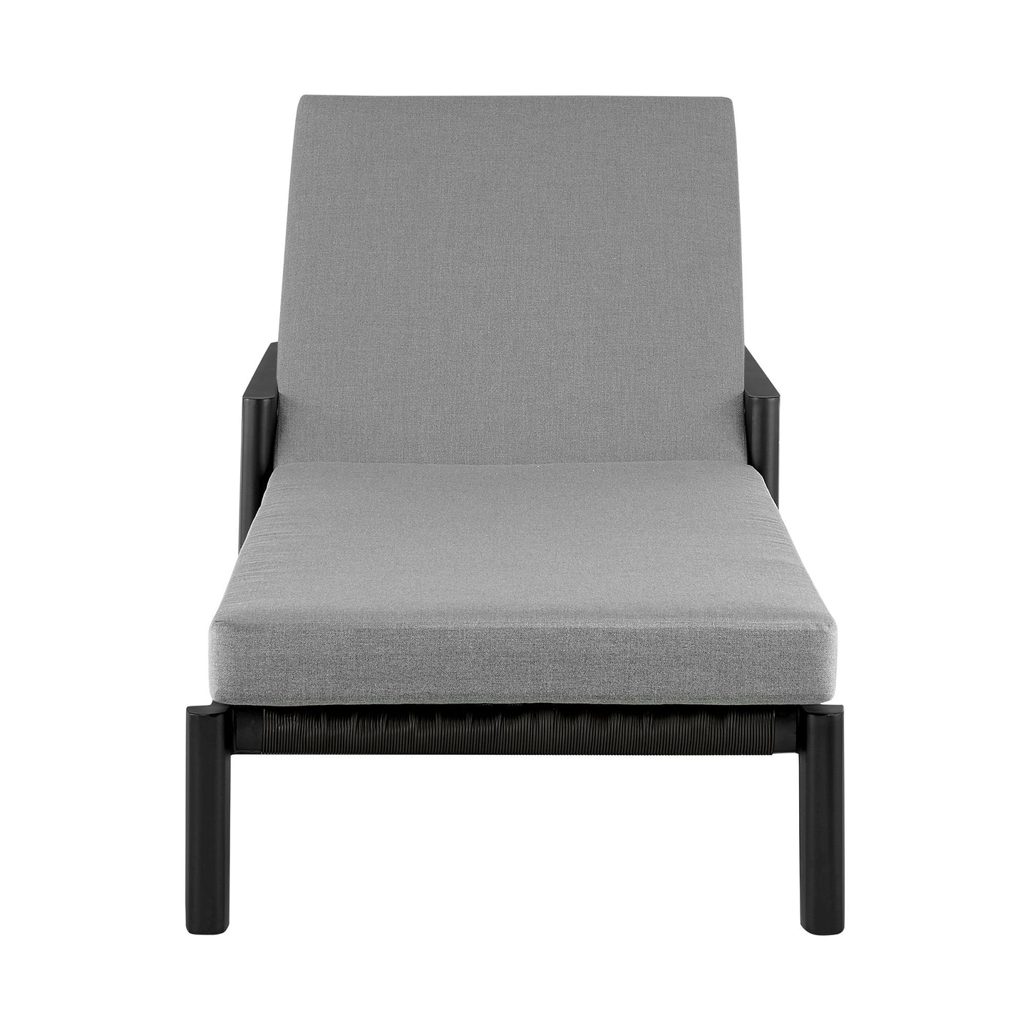 Cayman - Outdoor Patio Adjustable Chaise Lounge Chair In Aluminum With Gray Cushions