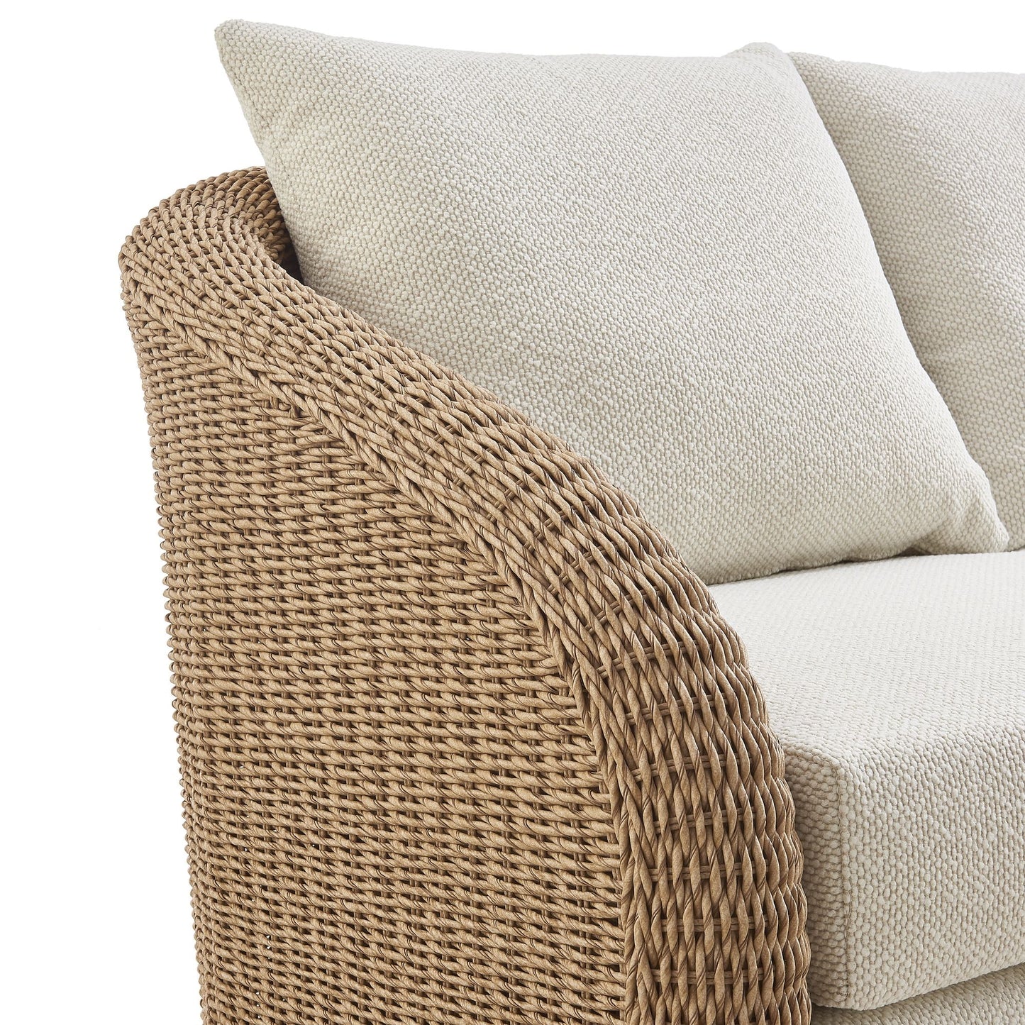 Pavilion - Metal Outdoor Sofa With Cushions - Natural / Boucle White