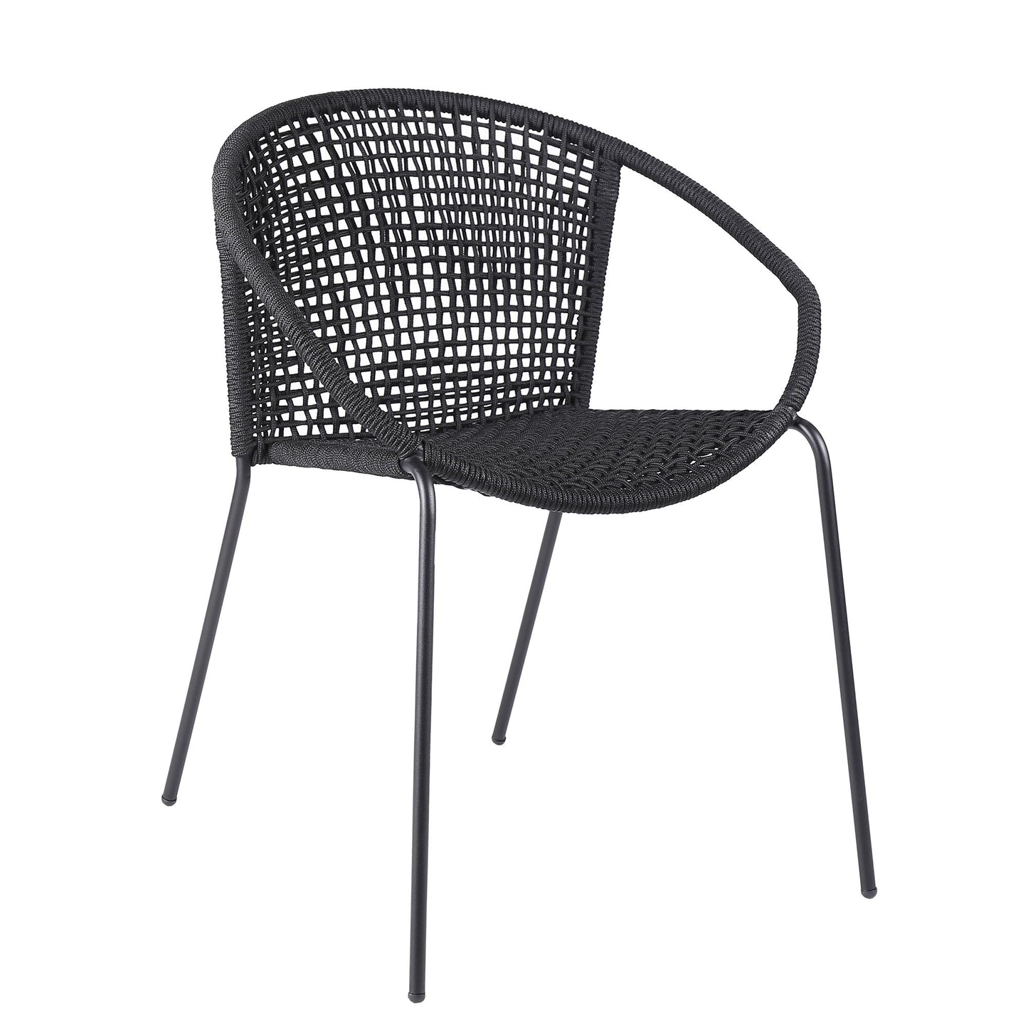 Snack - Indoor / Outdoor Stackable Steel Dining Chair (Set of 2) - Black