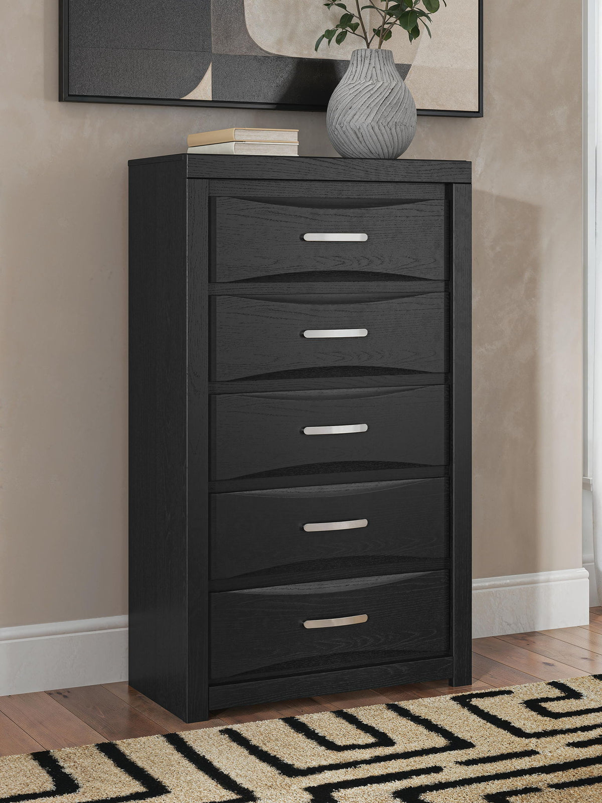 Stabotta - Five Drawer Chest - Black