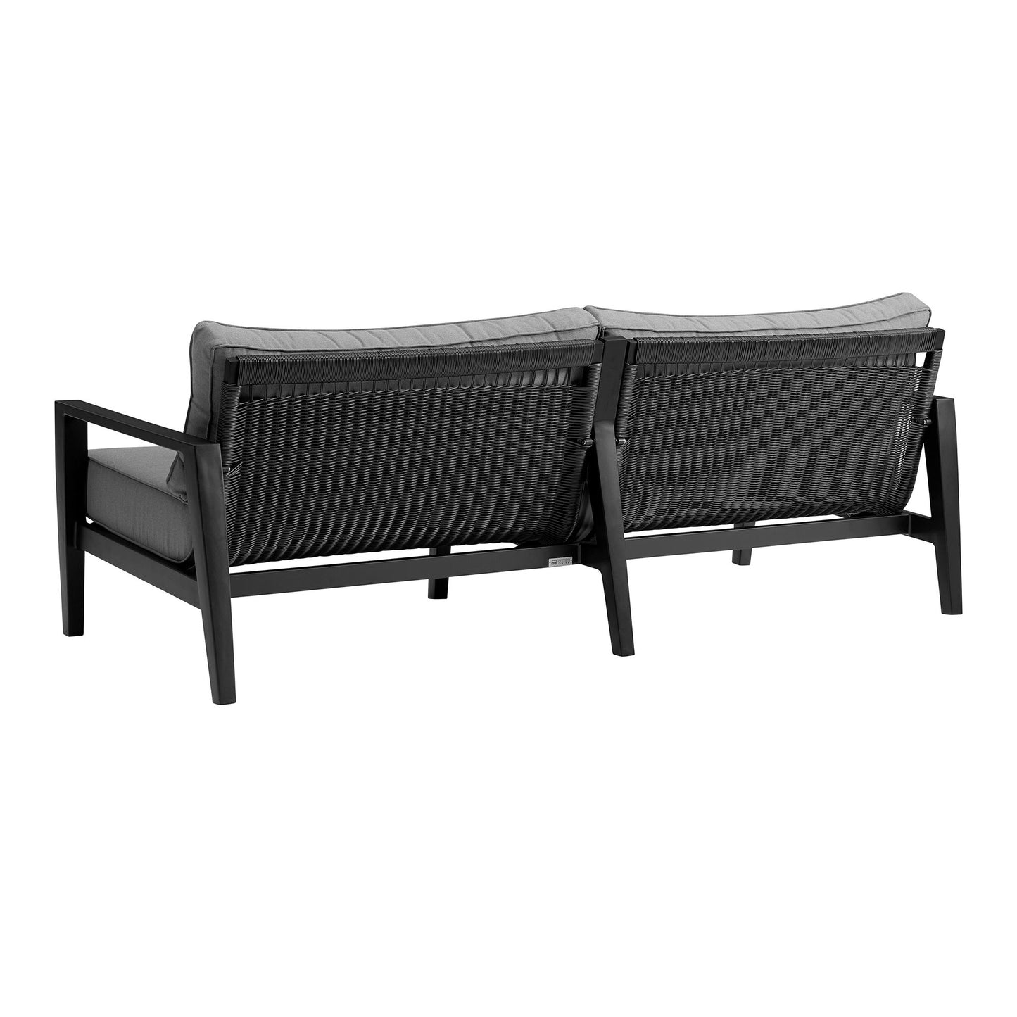 Grand - 4 Piece Aluminum Outdoor Seating Set With Cushions - Black / Dark Gray