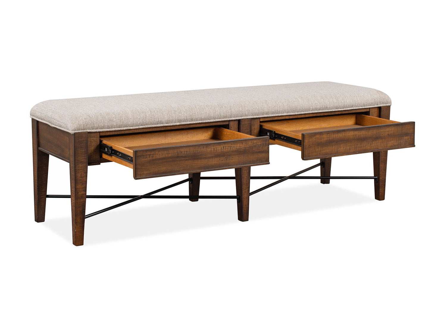 Bay Creek - Bench With Upholstered Seat - Toasted Nutmeg