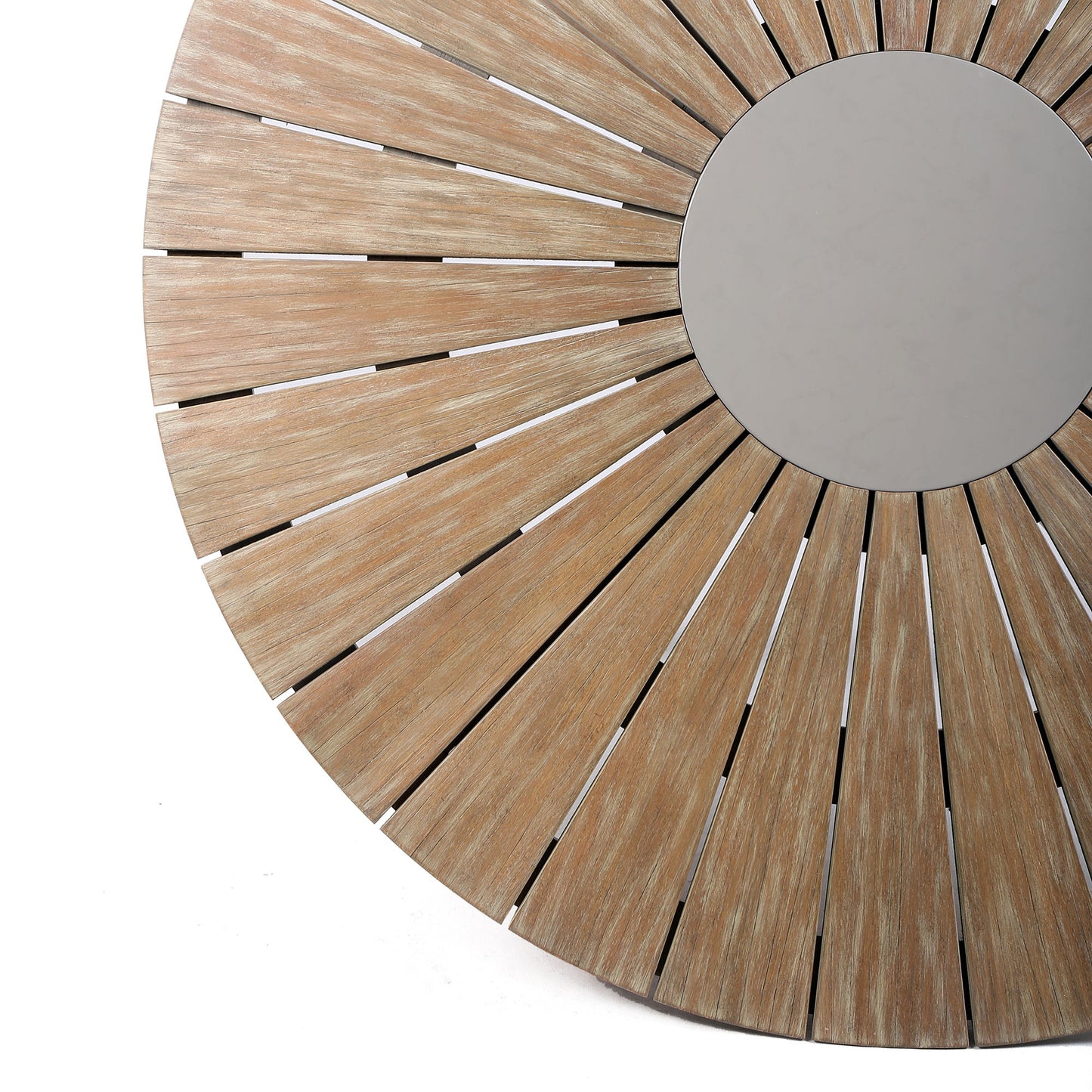 Oasis - Outdoor Light Eucalyptus Wood And Concrete Round Dining Table