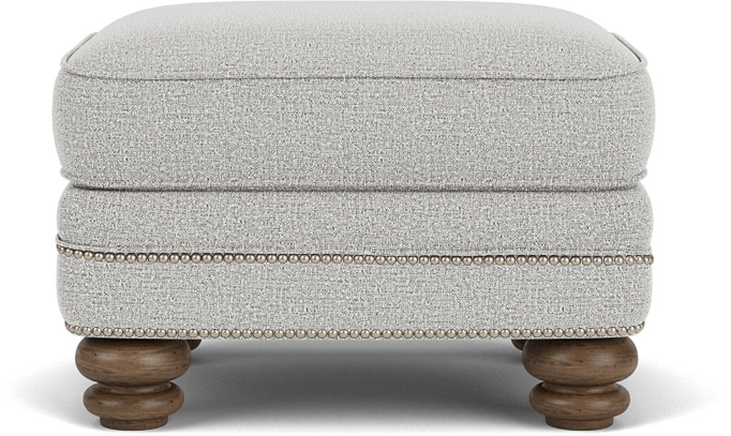 Bay Bridge - Fabric Ottoman, Nailhead Trim