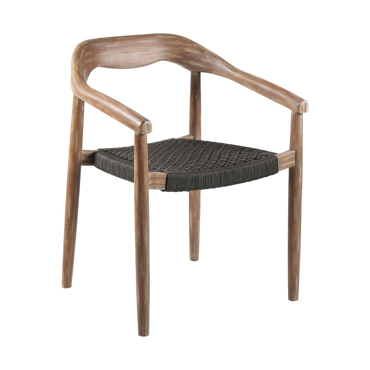 Oasis Santo - 5 Piece Outdoor Patio Round Dining Set - Eucalyptus / Charcoal