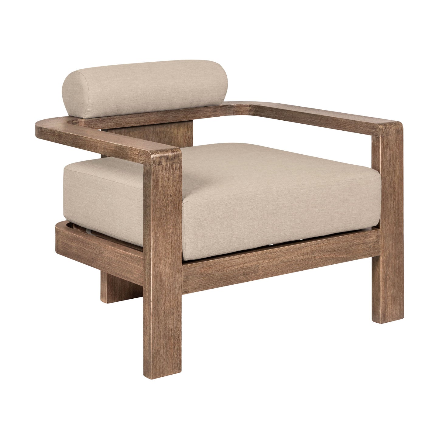 Relic - 4 Piece Outdoor Patio Conversation Set - Weathered Eucalyptus / Taupe