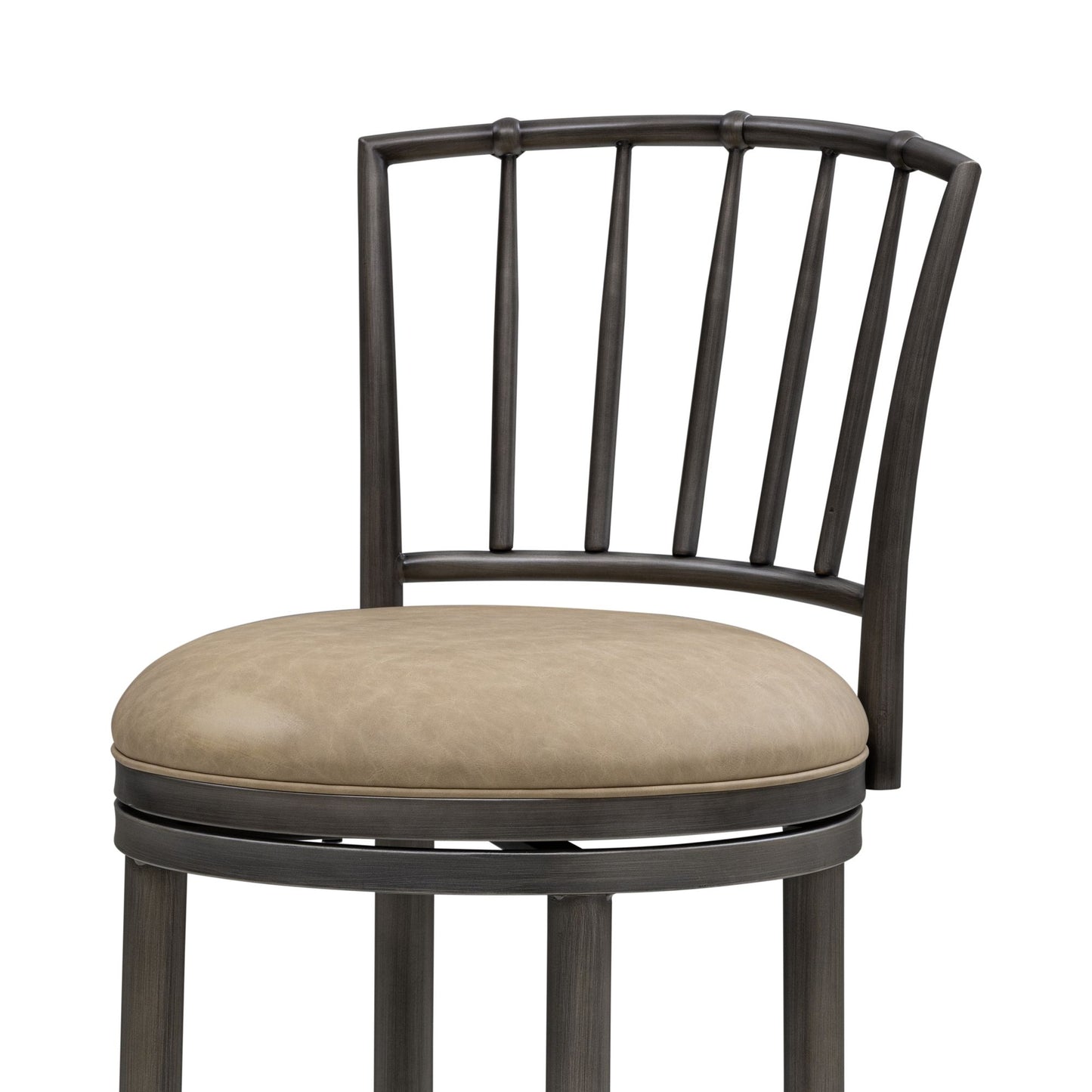 Vince - Commercial Grade Steel Frame Faux Leather Upholstered Swivel Counter Height Barstool