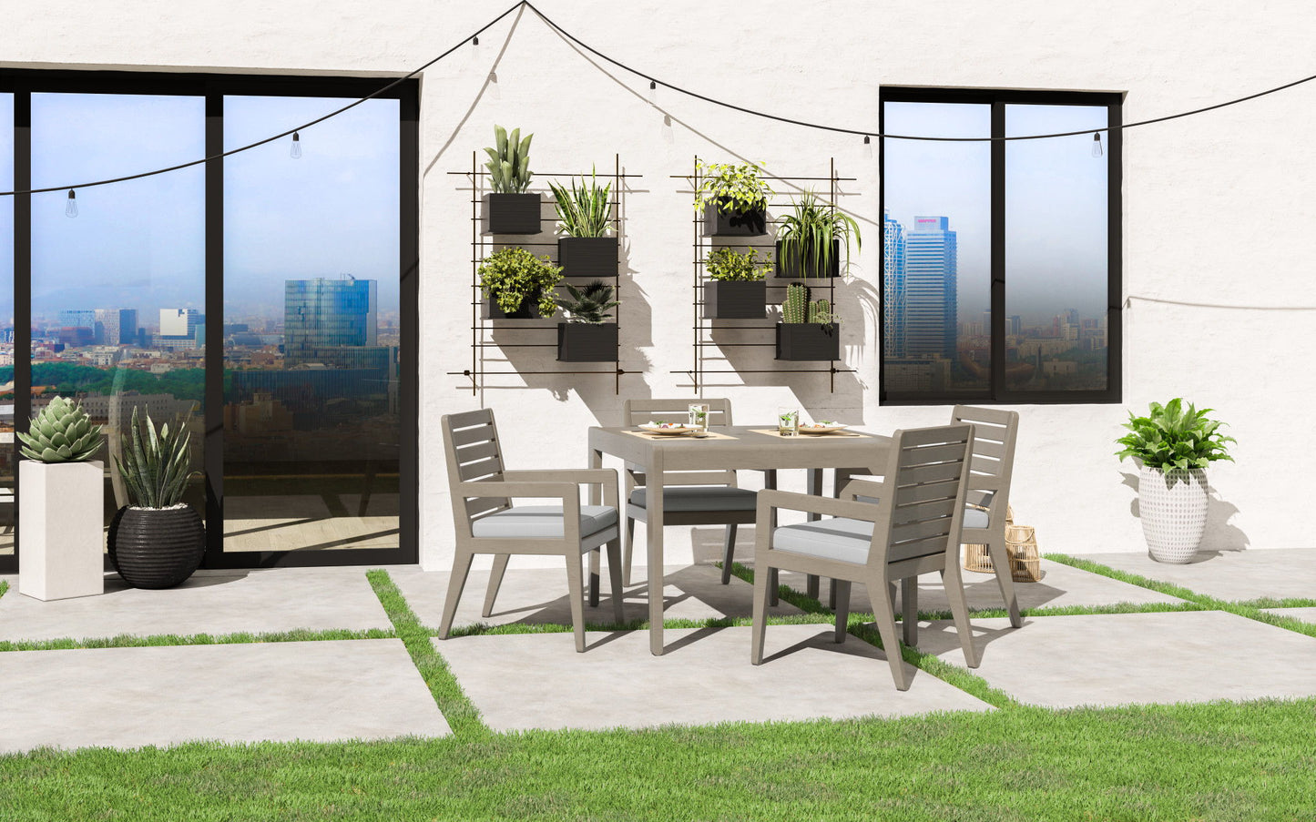 Sustain - Outdoor Dining Table, Armchairs Set