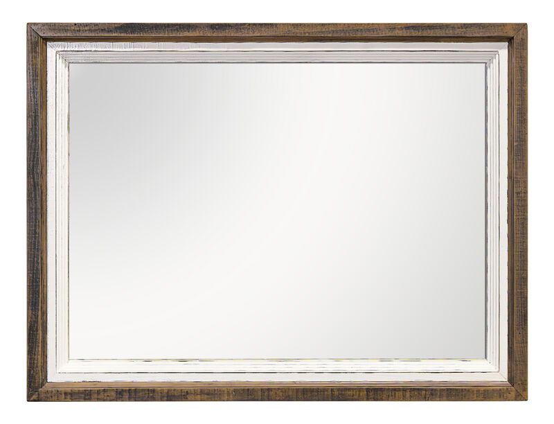 Amelia - Mirror - Aged White / Warm Coffee