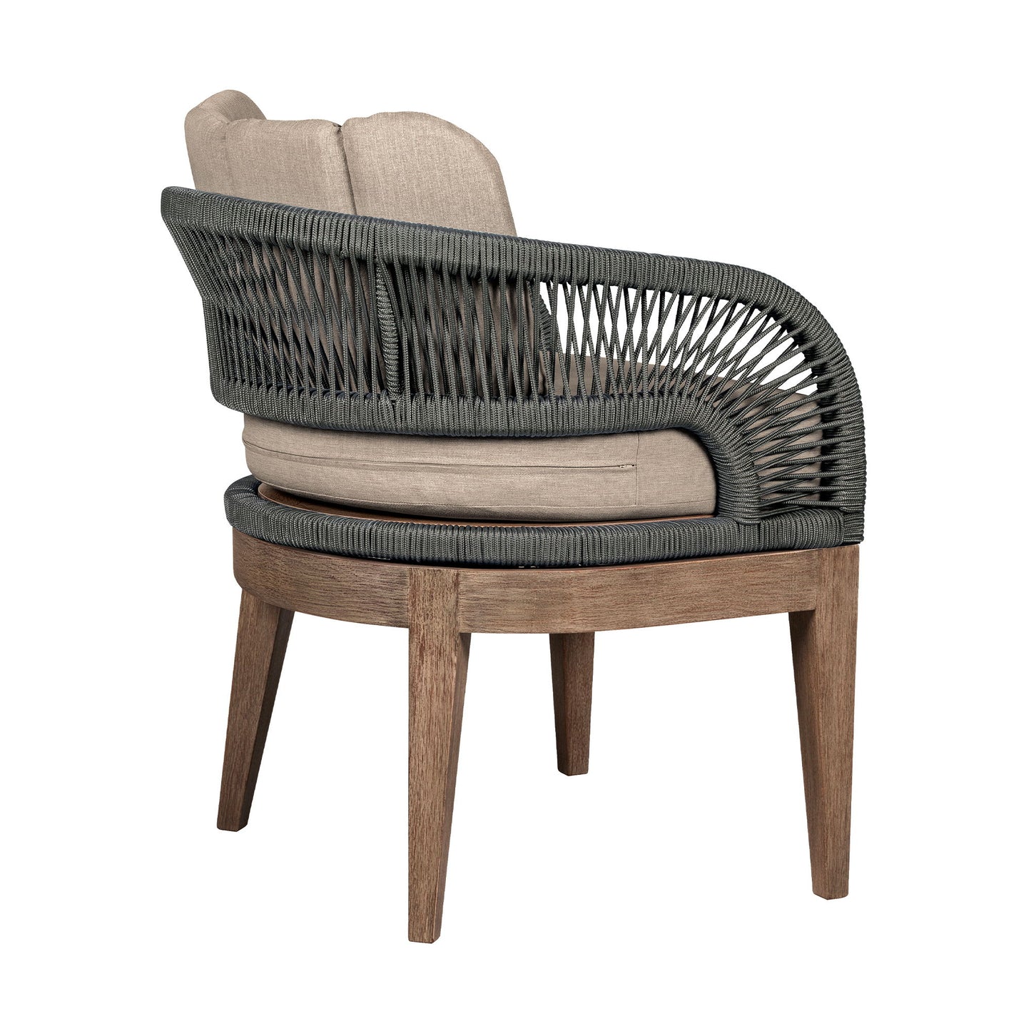 Orbit - 5 Piece Outdoor Patio Dining Set - Weathered Eucalyptus / Taupe