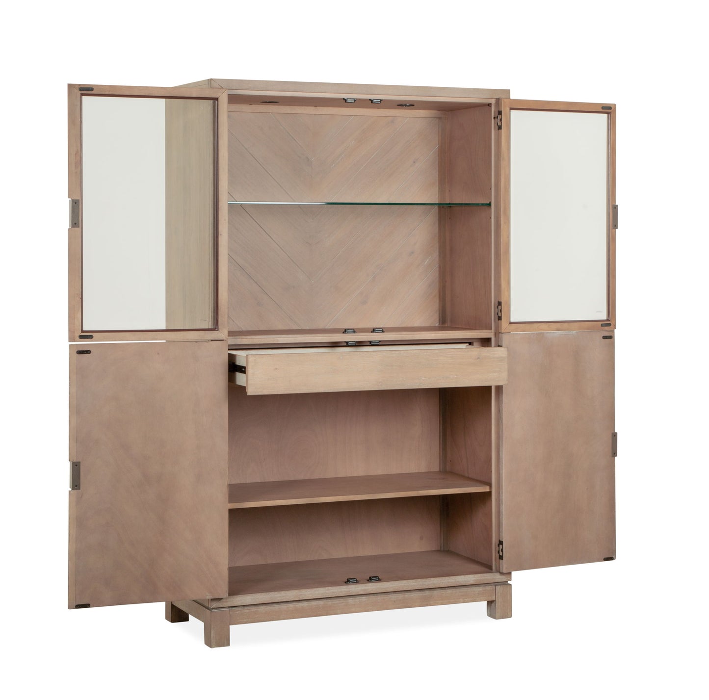 Ainsley - Display Cabinet - Cerused Khaki