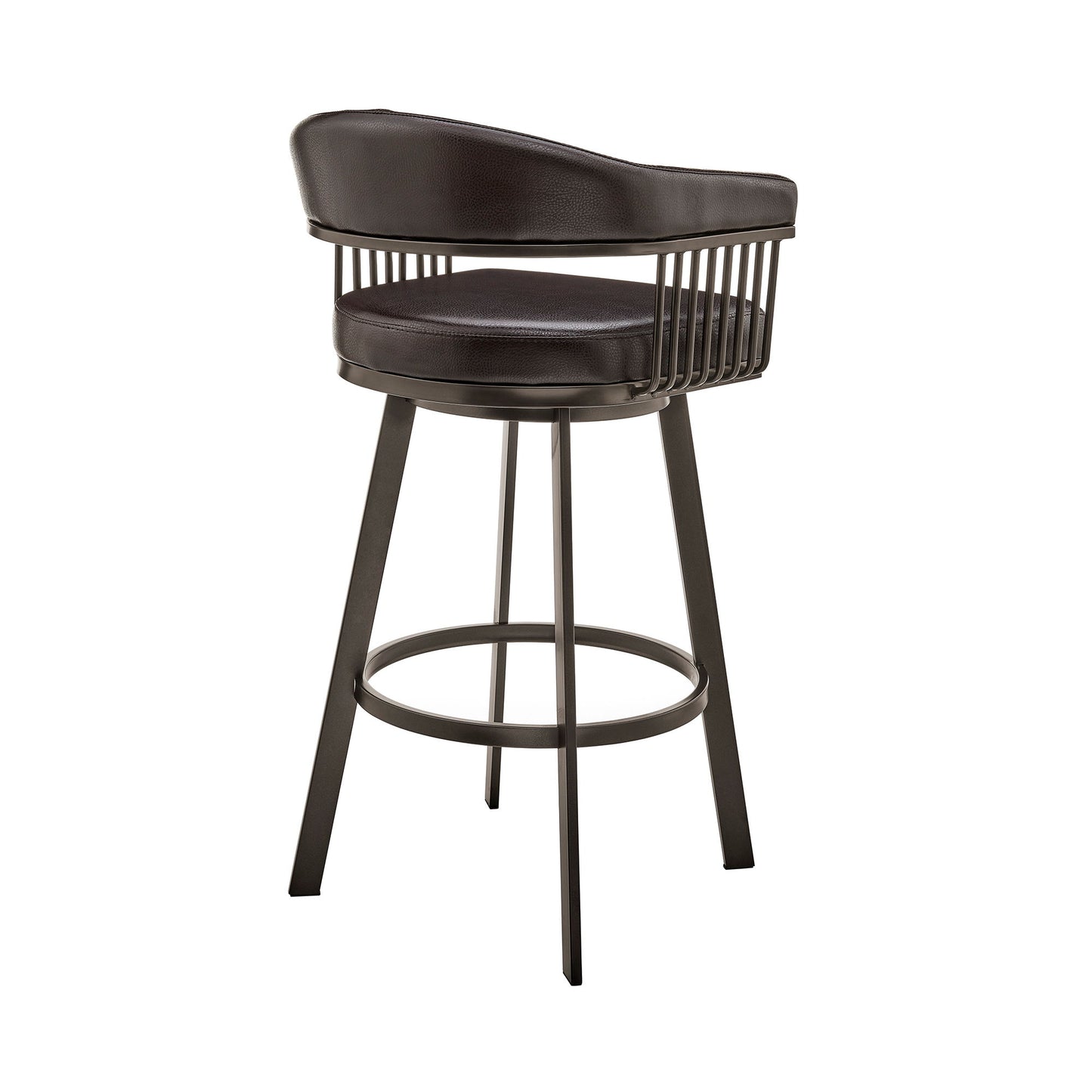 Bronson - Swivel Bar Stool - Java Brown Finish