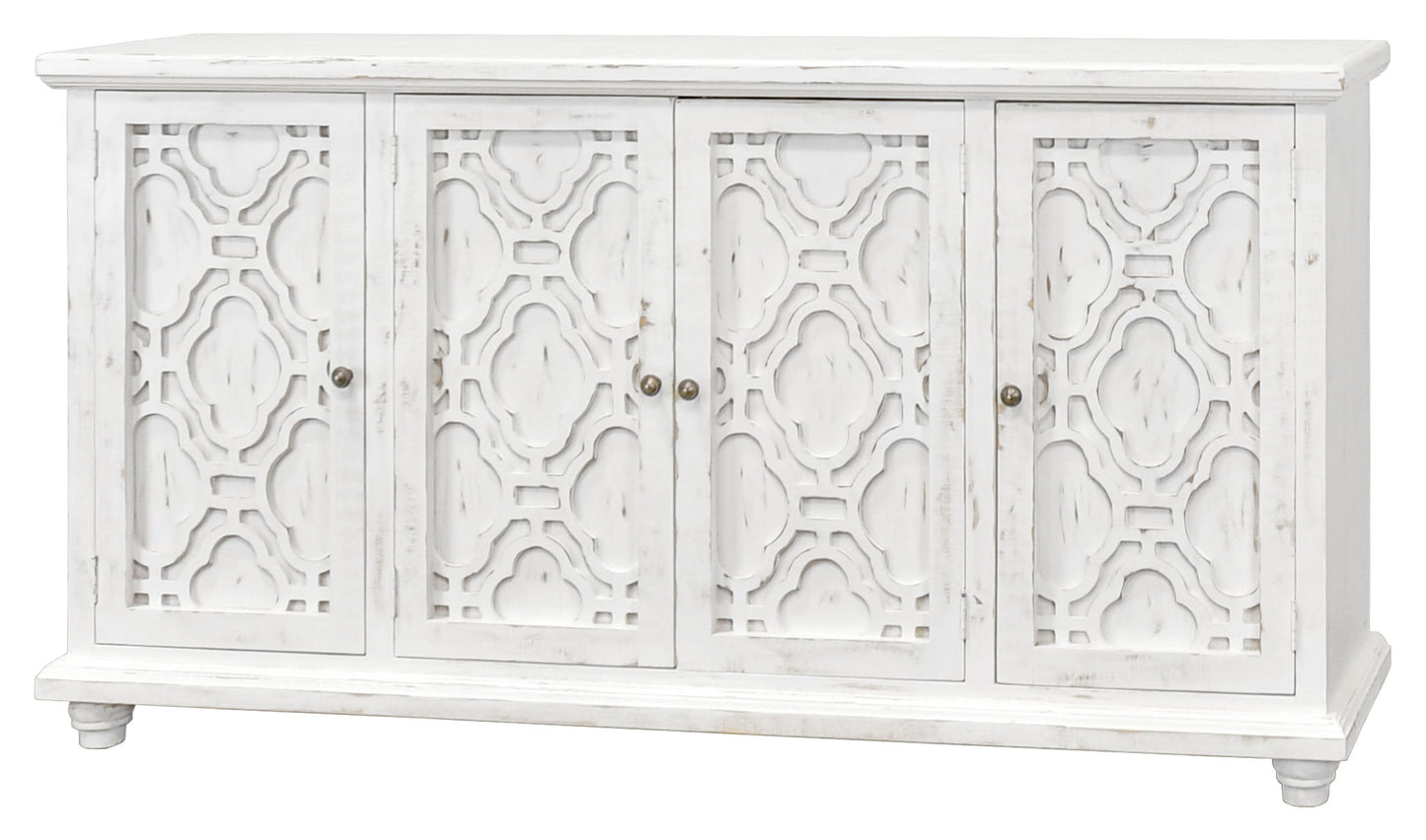 Calais - Curio With 4 Doors - Sierra White