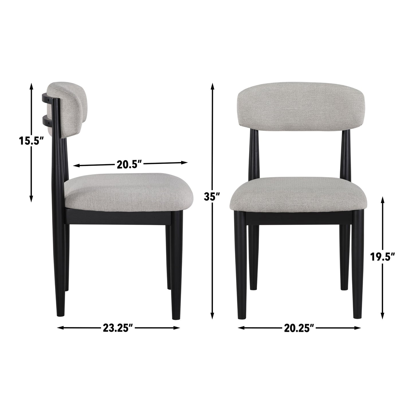 Magnolia - Upholstered Side Chair - Black / Gray