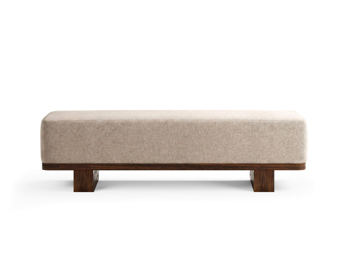 Reena - Upholstered Bench - Rich Brown / Beige