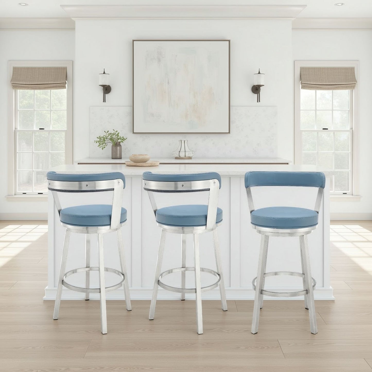 Bryant - Swivel Bar Stool With Silver Frame