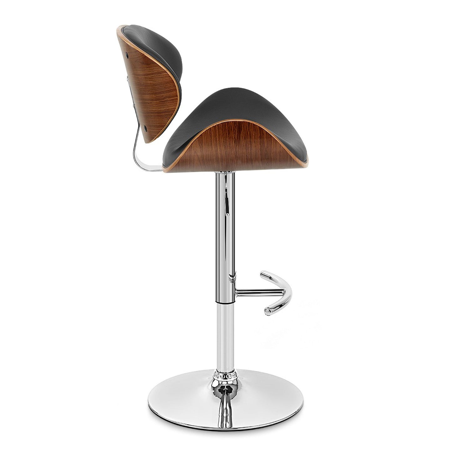 Naples - Adjustable Height Swivel Bar Stool - Walnut / Black