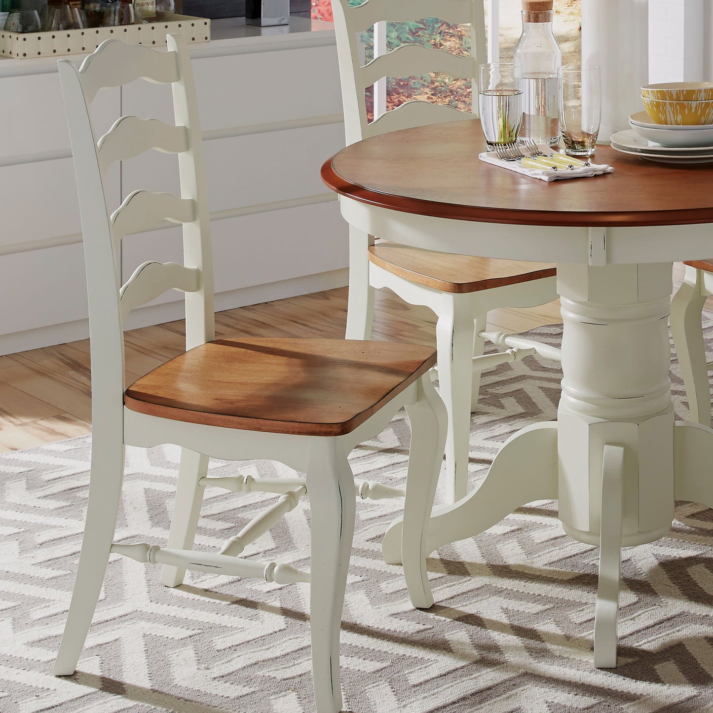 French Countryside - 5 Piece Dining Set - White