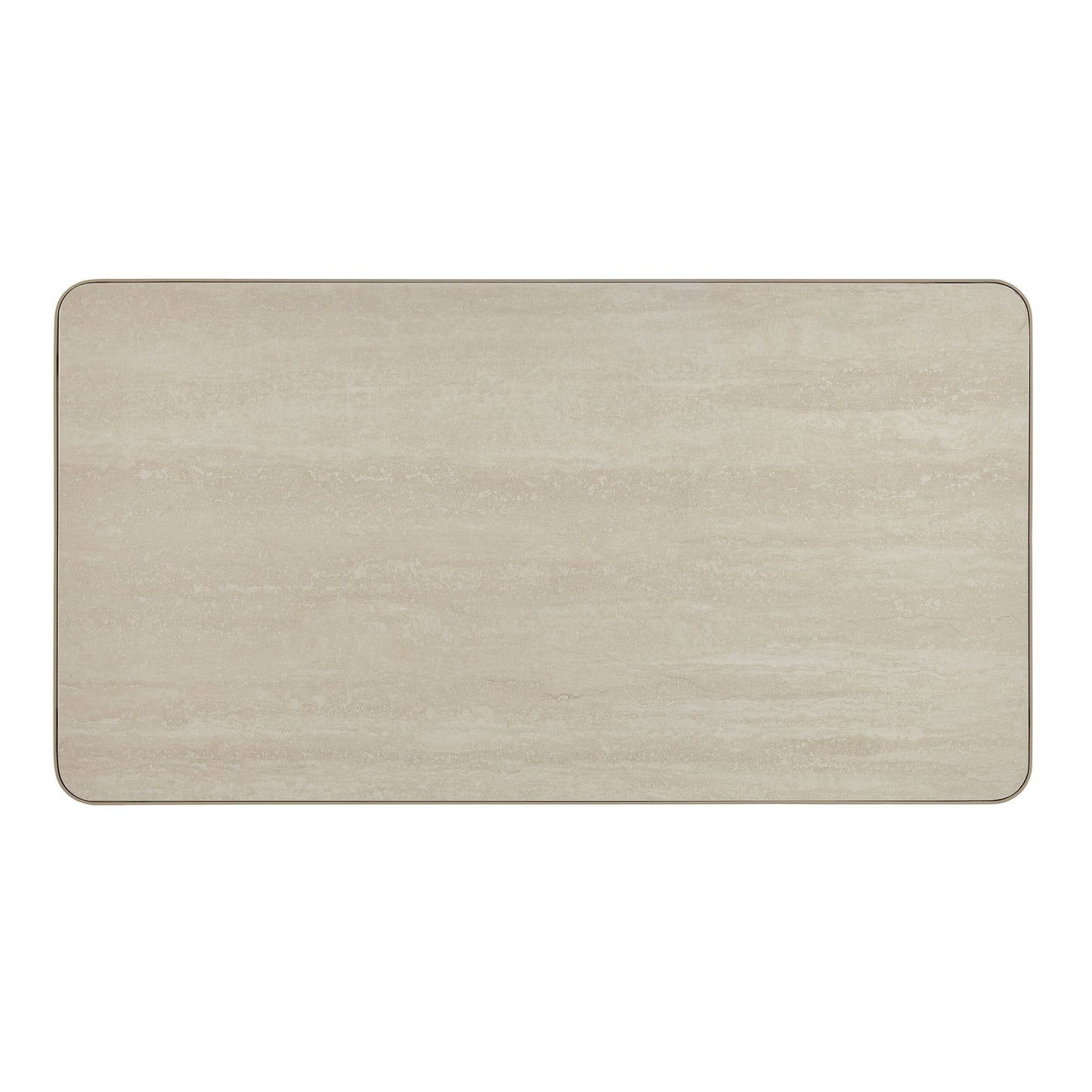 Pavilion - Powder Coated Metal Rectangle Outdoor Coffee Table With Sintered Stone Table Top - Natural