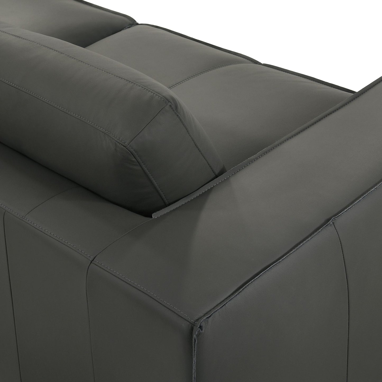 Clayton - Leather Loveseat With Track Arms