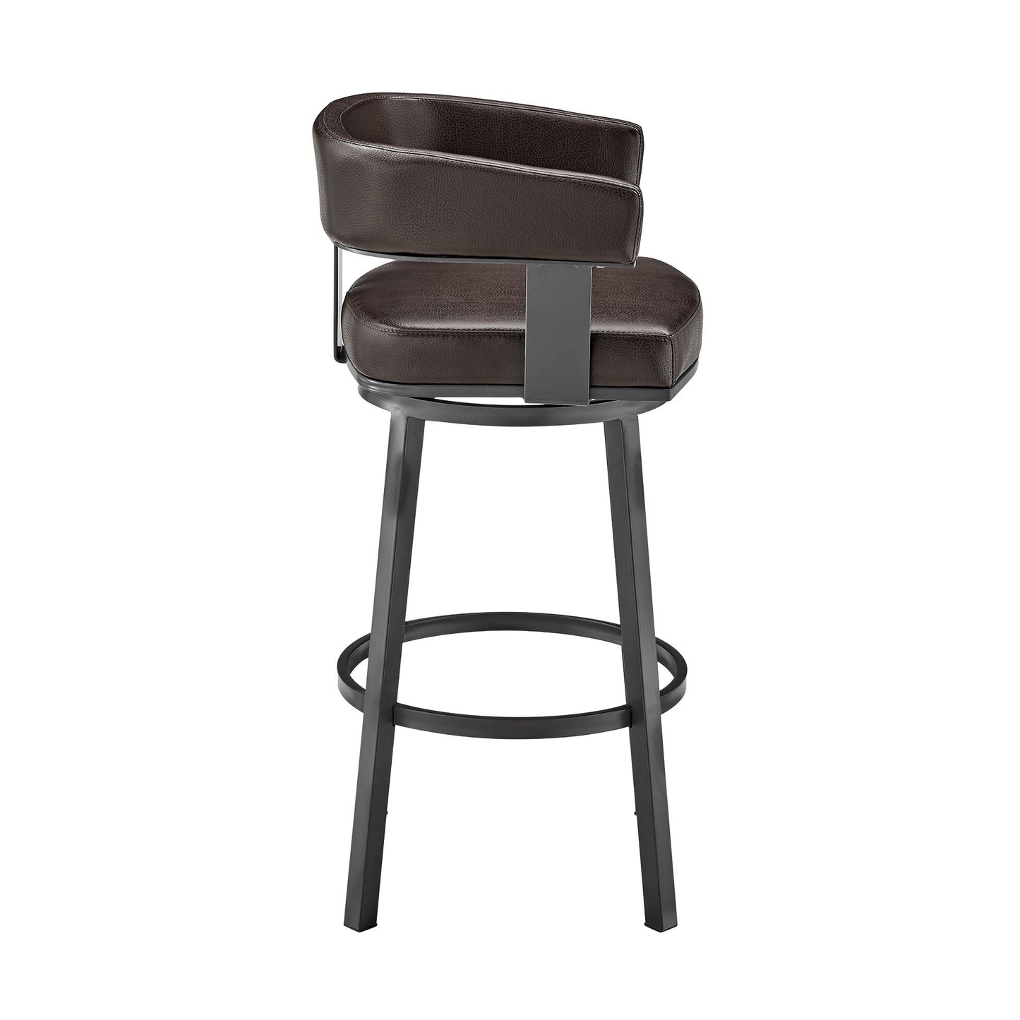 Cohen - 26" Counter Height Swivel Bar Stool - Java Brown Finish And Faux Leather