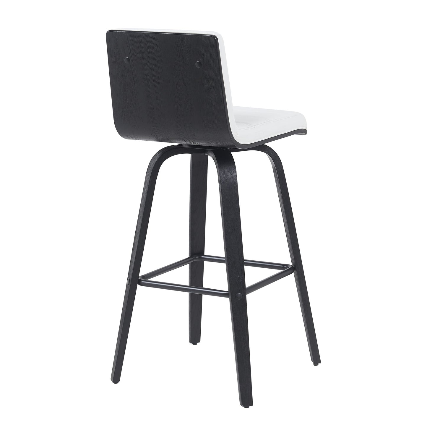 Vienna - Modern Swivel Bar Height Stool - Black Brushed Wood Frame
