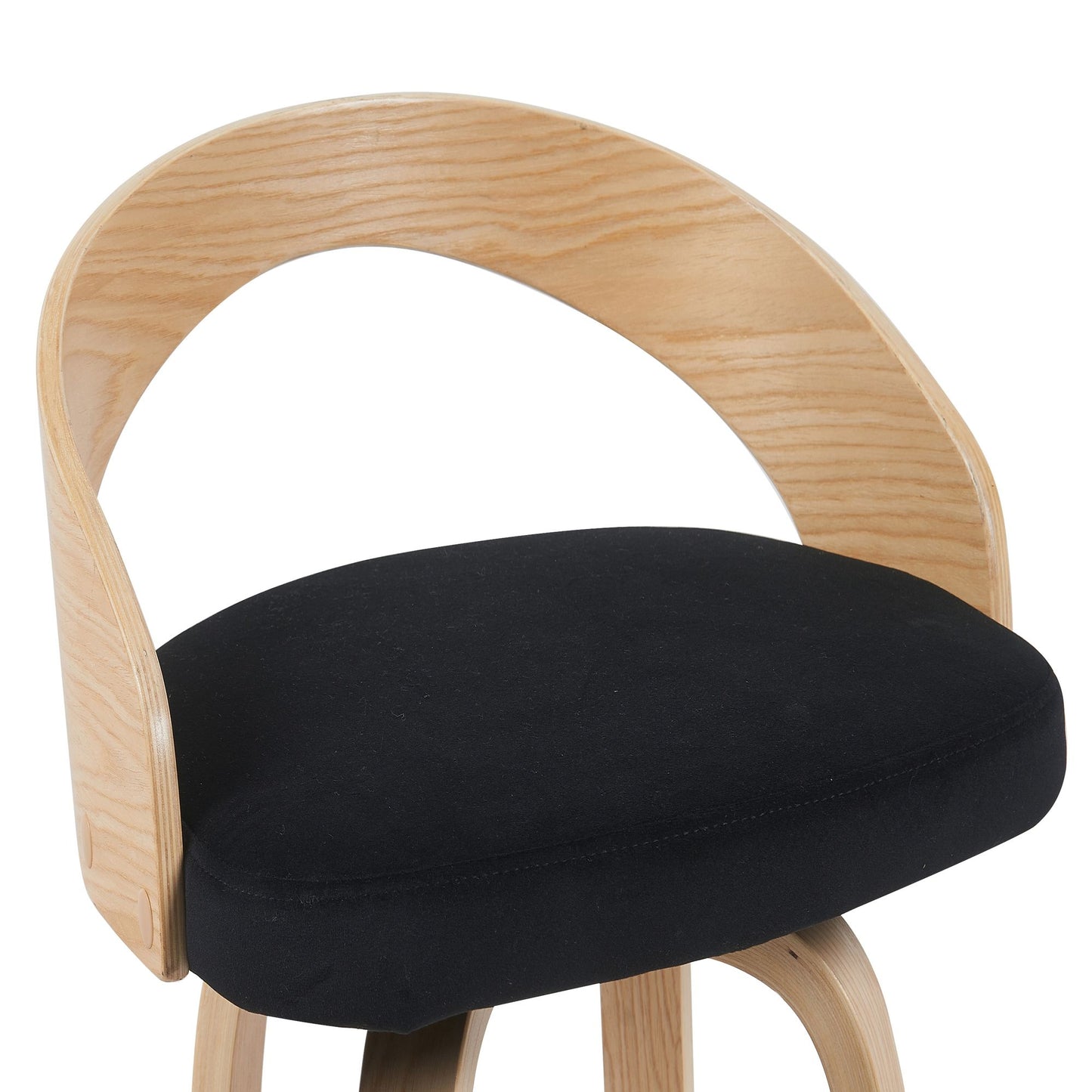 Sonia - Modern Swivel Counter Height Bar Stool - Patterned Oak Wood Finish