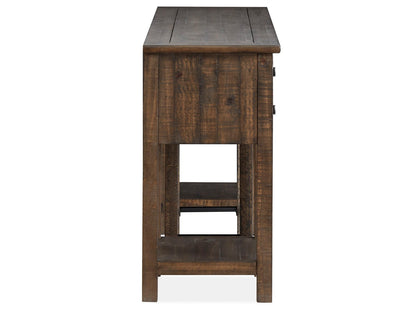 Smithton - Rectangular Sofa Table With 1 Stool - Homestead Brown