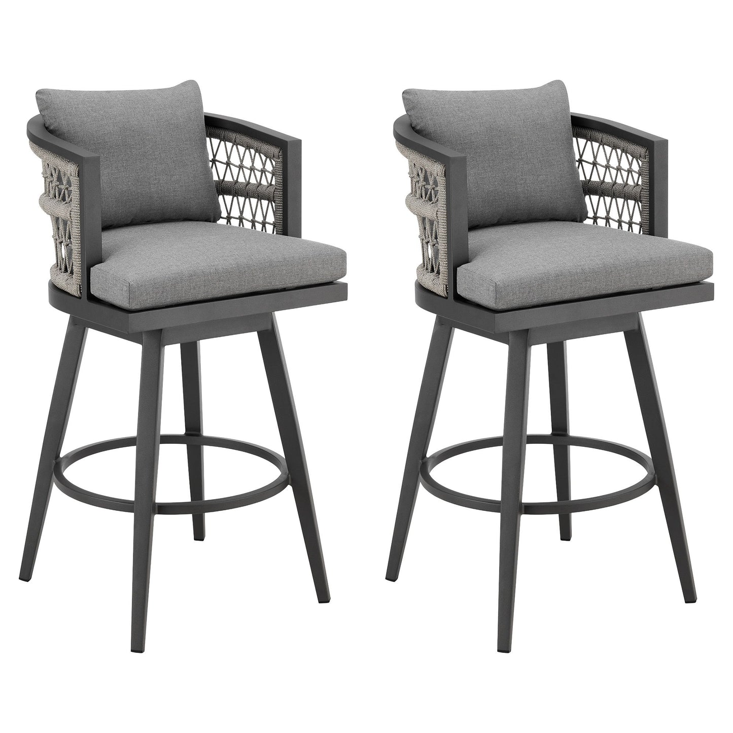Zella - Outdoor Patio Swivel Bar Stool Set