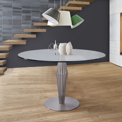 Lindsey - Contemporary Dining Table Glass Top - Gray / Clear
