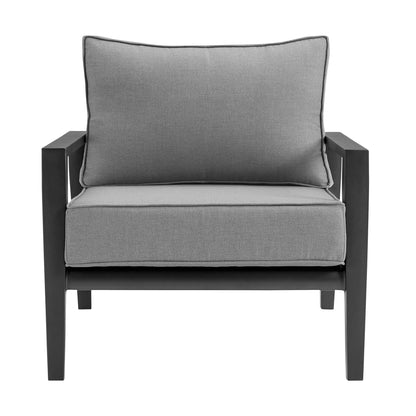Cayman - Aluminum Outdoor Chair - Black / Dark Gray