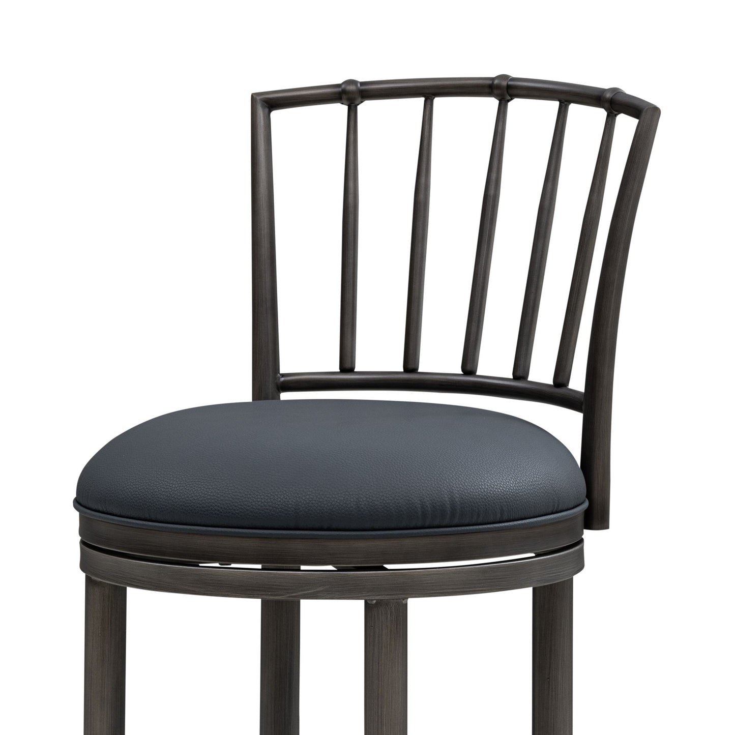 Vince - Commercial Grade Steel Frame Faux Leather Upholstered Swivel Counter Height Barstool