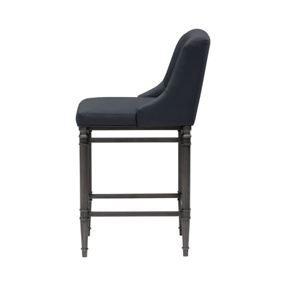 Marvin - Steel Frame Faux Leather Upholstered Counter Height Barstool