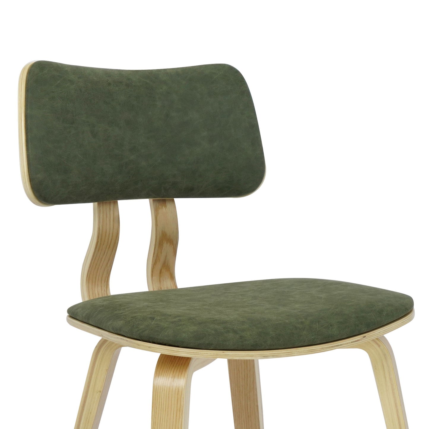 Jaguar - Curved Back Wood Dining Chair With Faux Leather Seat