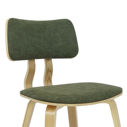Jaguar - Curved Back Wood Dining Chair With Faux Leather Seat