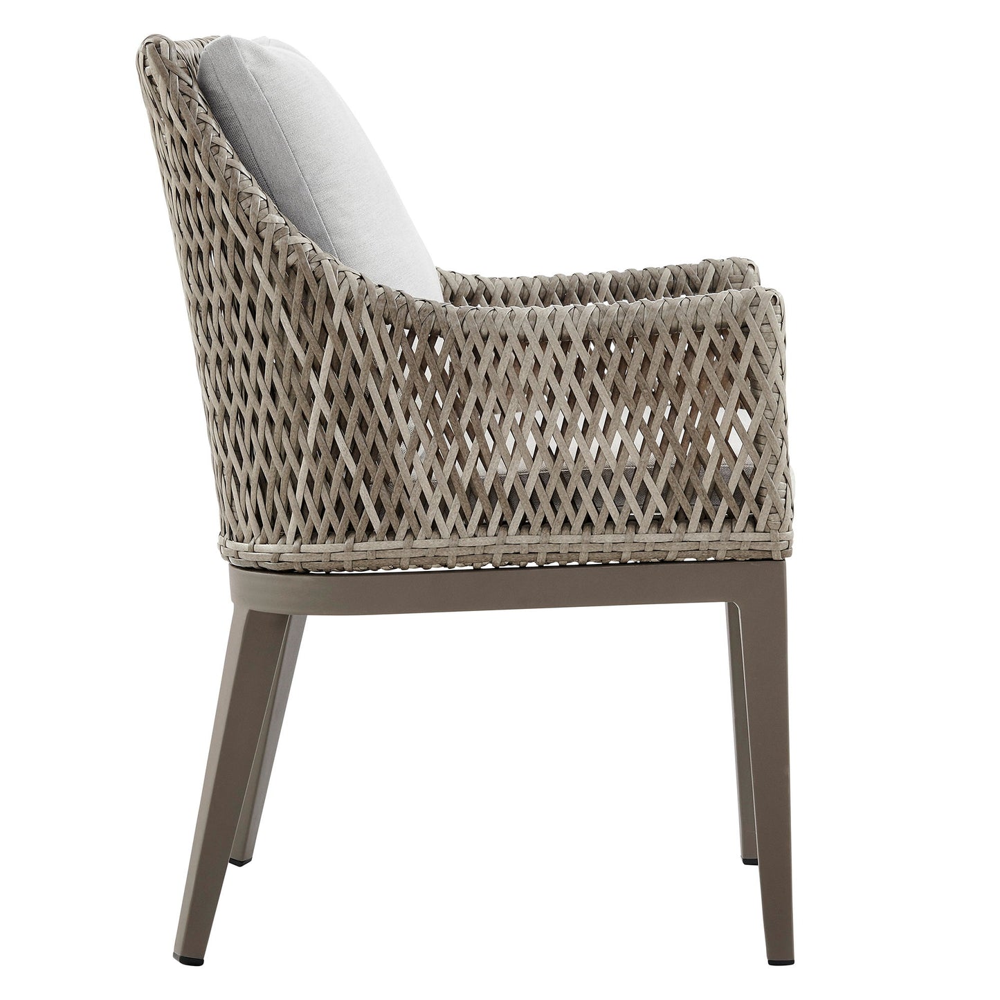 Silvana - Outdoor Wicker And Aluminum Dining Chair With Cushions (Set of 2) - Gray / Beige