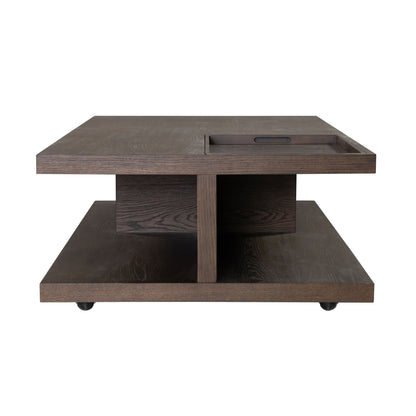Athens - Rectangular Coffee Table With Casters - Chocolate Brown