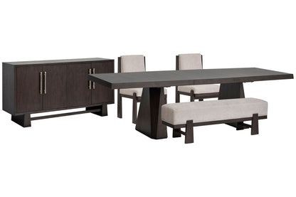 Tauren - 5 Piece Extendable Double Pedestal Dining Table Set