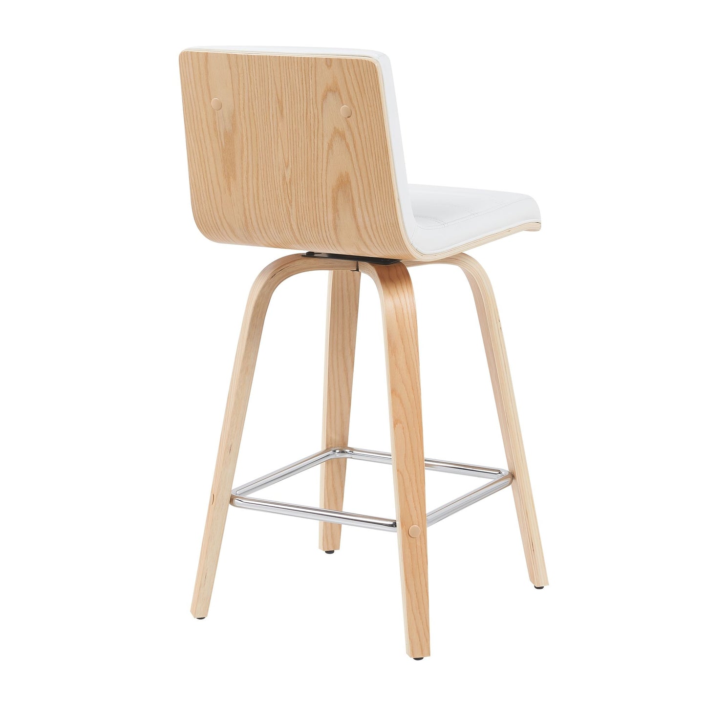 Vienna - Modern Counter Height Swivel Bar Stool - Patterned Oak Wood Frame