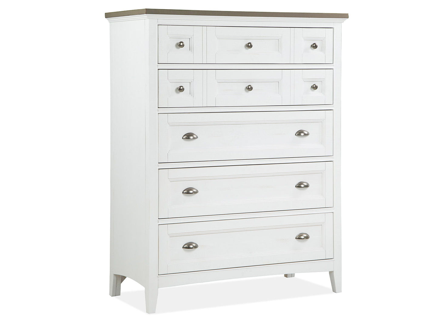 Heron Cove - Two Tone Drawer Chest - Chalk White And Dovetail Grey