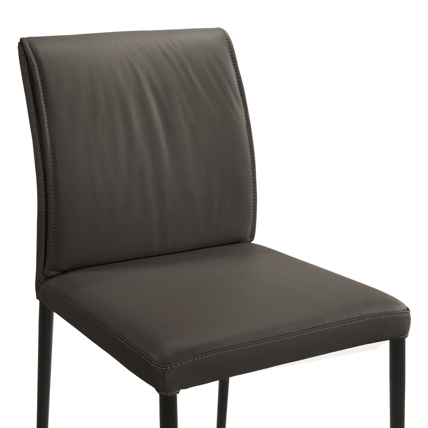 Meriam - Full Back Top Grain Leather Upholstered Metal Dining Chairs (Set of 2)