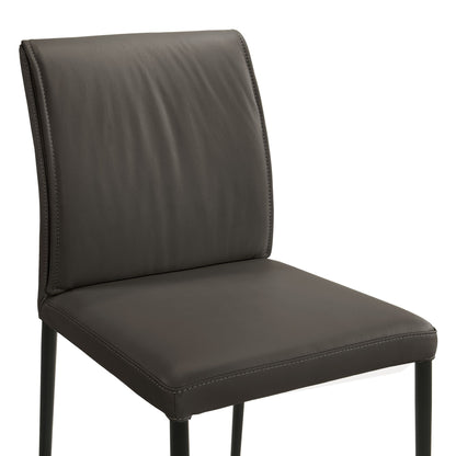 Meriam - Full Back Top Grain Leather Upholstered Metal Dining Chairs (Set of 2)