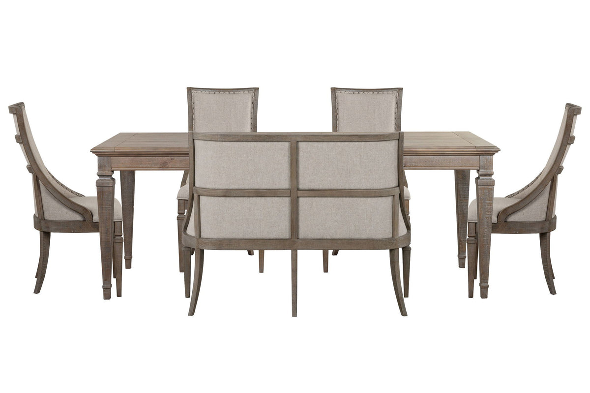 Lancaster - 6 Piece Extendable Rectangular Dining Table Set