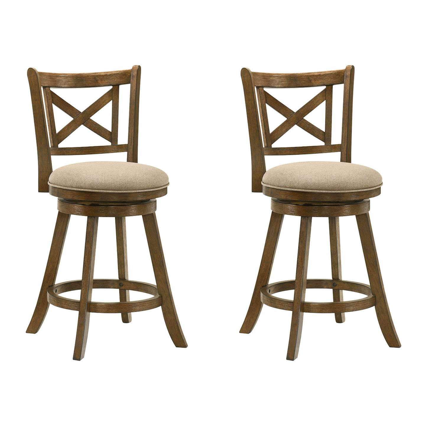 Kodi - Modern Farmhouse Swivel Wood Counter Height Kitchen Bar Stool
