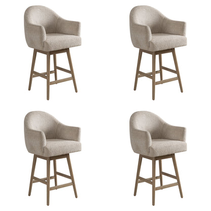 Jaxon - Solid Wood Upholstered 26" Counter Height Swivel Barstool