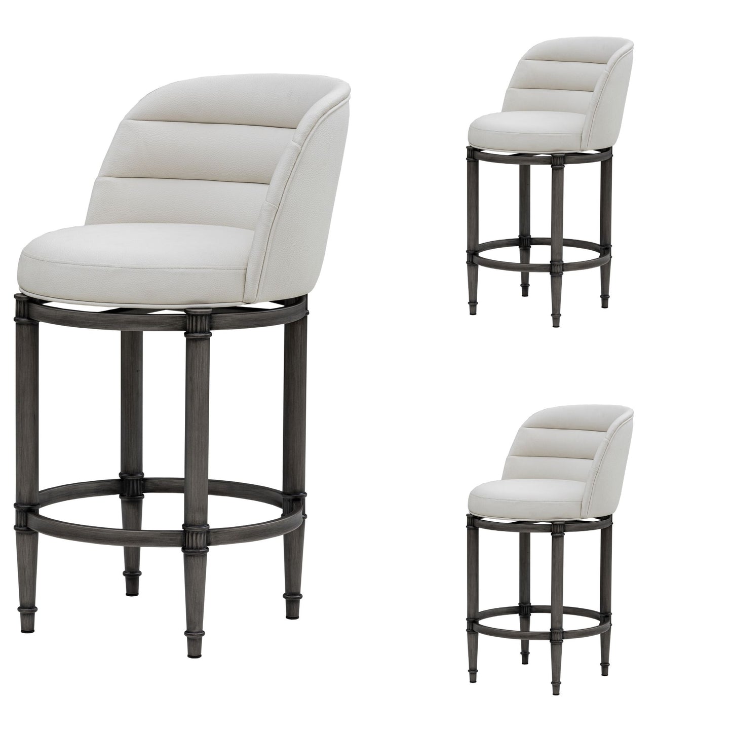Eunice - Faux Leather Upholstered Swivel Counter Height Barstool