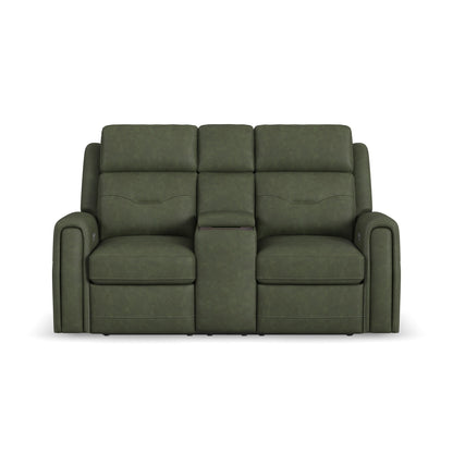Felix - Power Reclining Loveseat With Console, Power Headrest, Lumbar, Heat & Massage