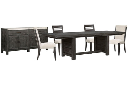 Plum Creek - 6 Piece Extendable Trestle Dining Table Set